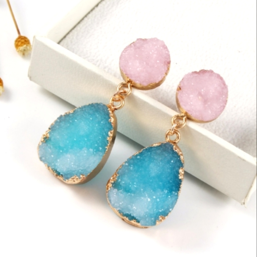 Druzy Dangle Boho Drop Earrings